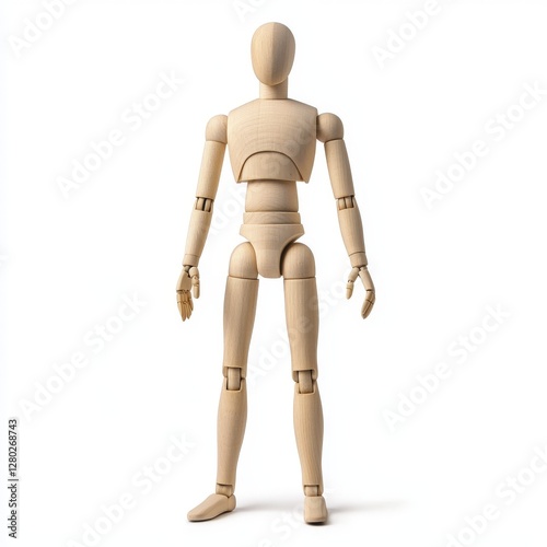 wooden artists mannequin in a neutral pose