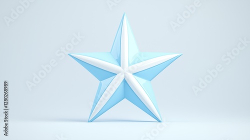 Creative blue star design minimalist studio 3d model bright environment aesthetic viewpoint artistic concept