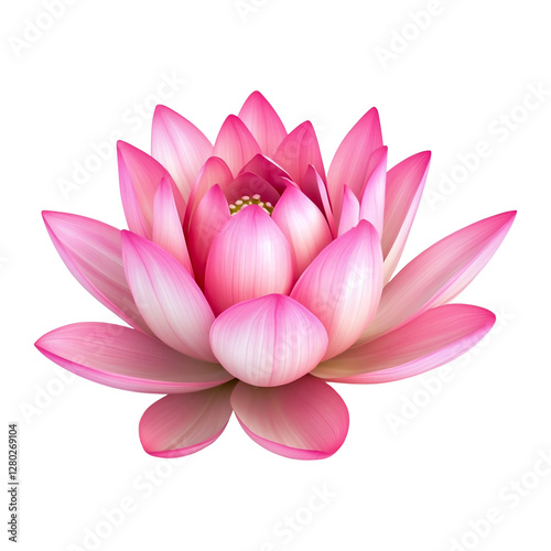 A pink lotus flower, on a transparent background
