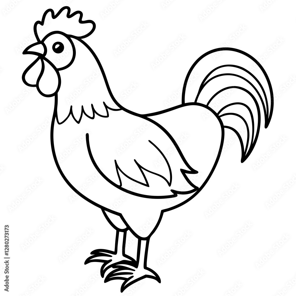 Minimalist Rooster Vector