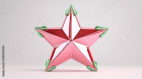 Creative holiday star decoration studio setting 3d render festive atmosphere close-up view artistic concept