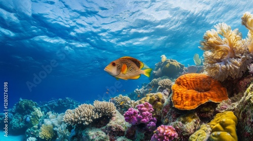 Wallpaper Mural Vibrant Coral Reef with Colorful Fish Underwater Torontodigital.ca