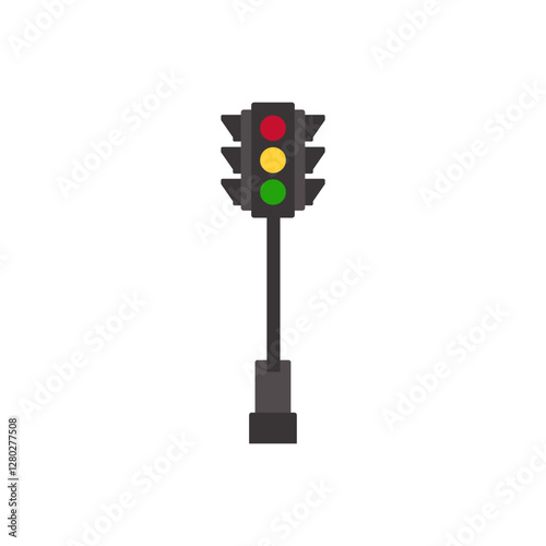stop traffic light signal vector illustration. traffic signal red light, yellow light, green light. graphic design for driving apps and web. vector illustration isolated on white background