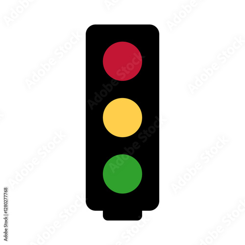 stop traffic light signal vector illustration. traffic signal red light, yellow light, green light. graphic design for driving apps and web. vector illustration isolated on white background