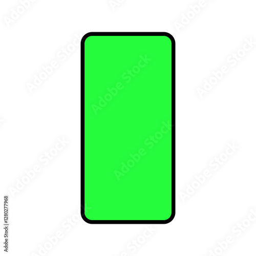 Smartphone with green screen vector illustration. phone device mockup for design and editing. ui app demonstration mockup