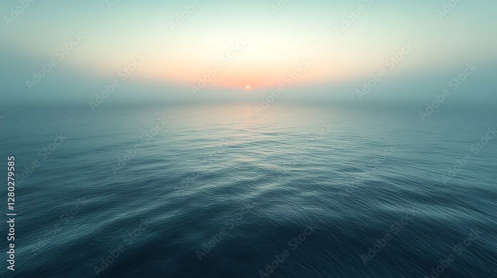 Obraz premium Misty Sunrise Sea Surface
