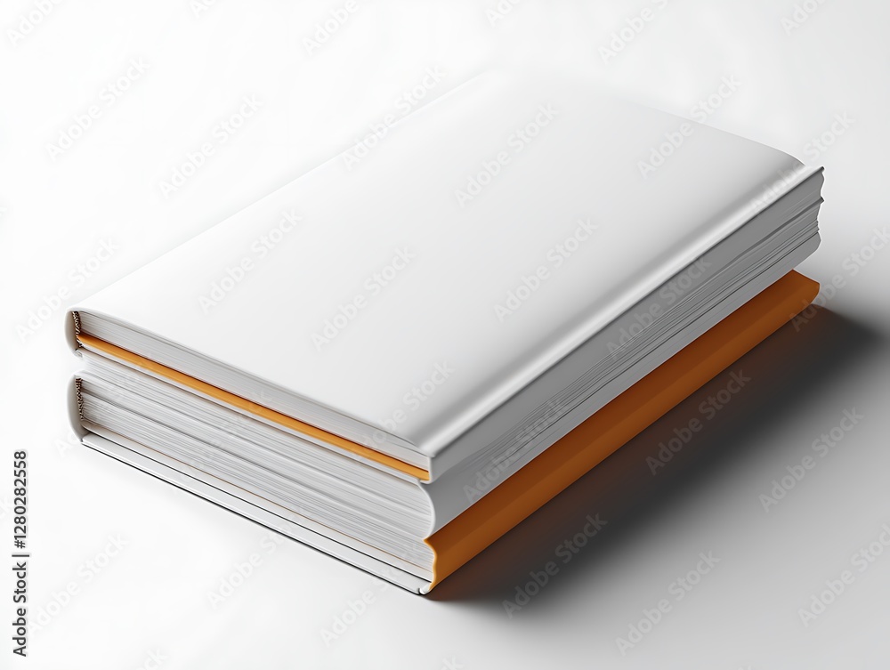 Blank Book Mockup Stack White and Orange Cover Design Blank Book Mockup Stack White and Orange Cover Design