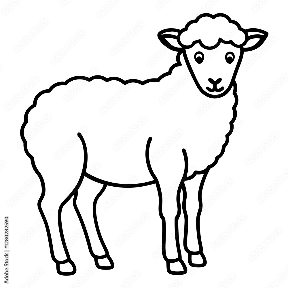 Minimalist Sheep Sketch