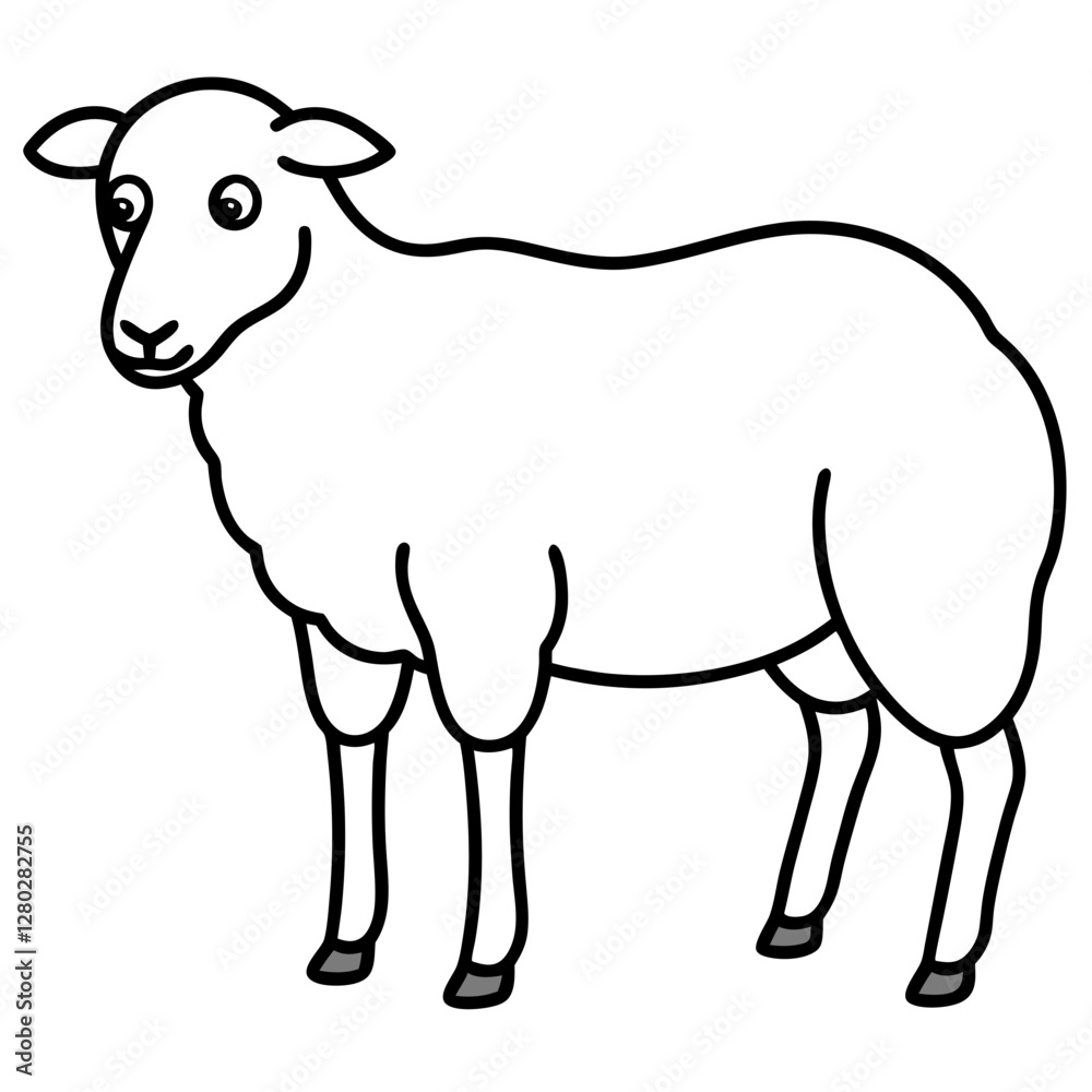 Minimalist Sheep Sketch Minimalist Sheep Sketch