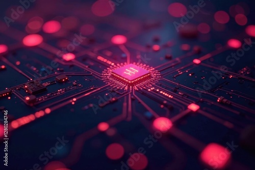 Abstract digital circuitry, glowing nodes, binary code , texture, code