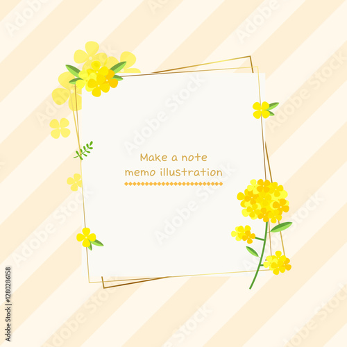 Background illustration. Flower illustration. Yellow canola flower illustration design on a warm spring day. Vector illustration design