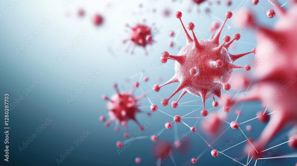 A network diagram illustrating the spread of a virus through a population, with nodes representing individuals and lines representing transmission paths, used for visualizing and understanding