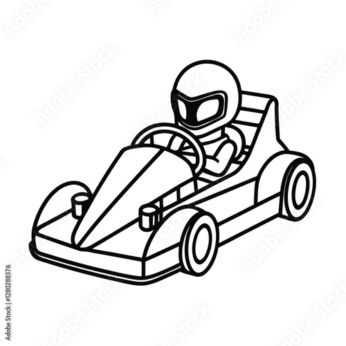 Go kart sport line art