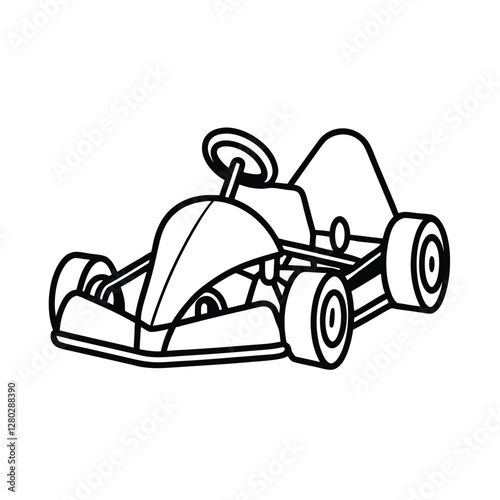 Go kart sport line art