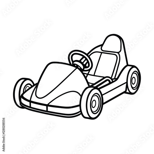 Go kart sport line art