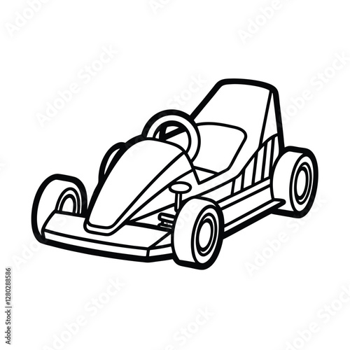 Go kart sport line art