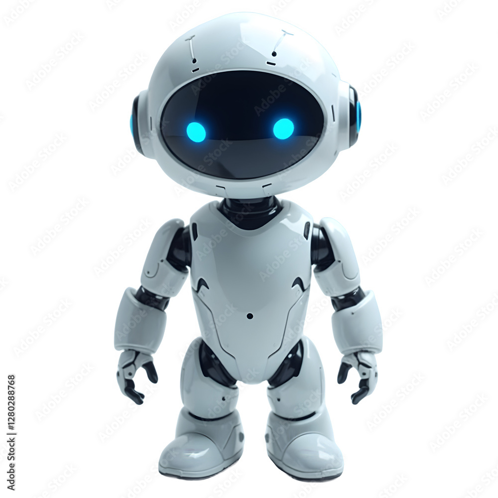 futuristic robot with blue eyes on png transparent background, cute robot illustration, high-tech robot png futuristic robot with blue eyes on png transparent background, cute robot illustration, high-tech robot png