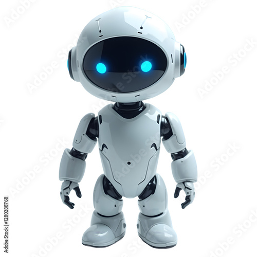 Wallpaper Mural futuristic robot with blue eyes on png transparent background, cute robot illustration, high-tech robot png Torontodigital.ca