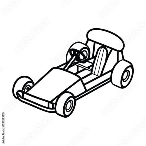 Go kart sport line art