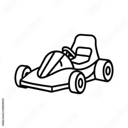 Go kart sport line art