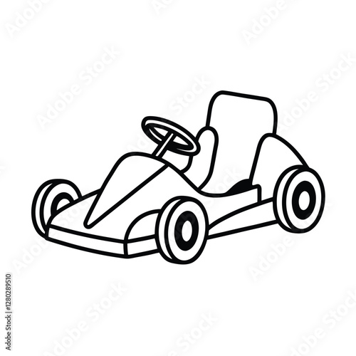 Go kart sport line art