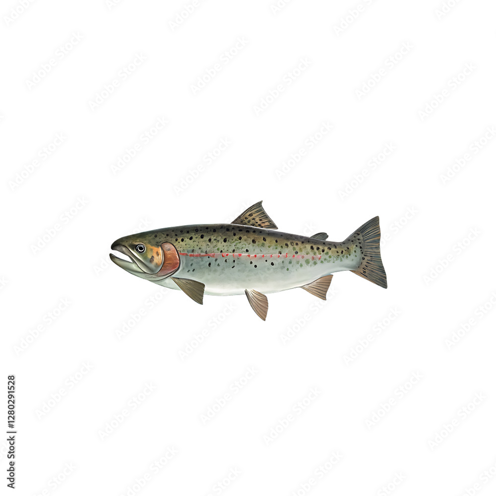 Naklejka premium trout on a white background