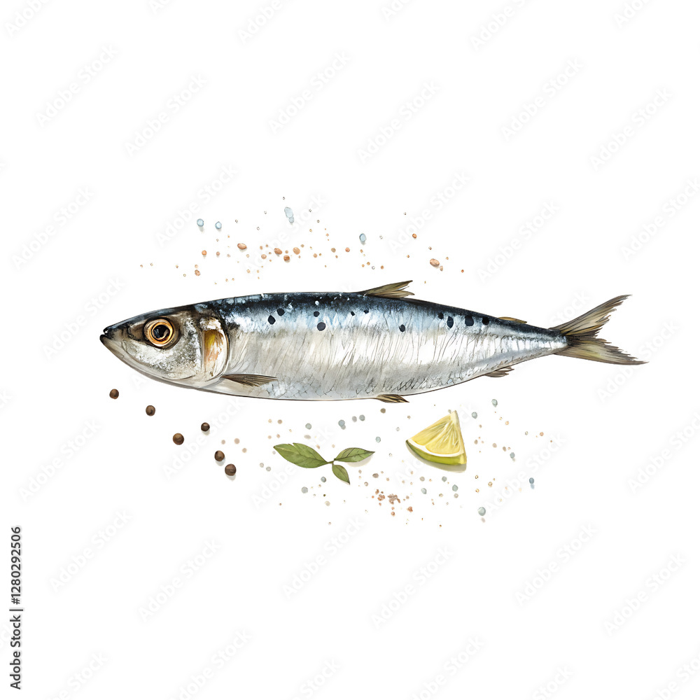 Naklejka premium fish on white background