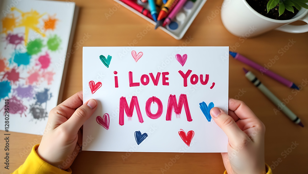 Handmade Mother’s Day Card – I Love You Mom Handmade Mother’s Day Card – I Love You Mom