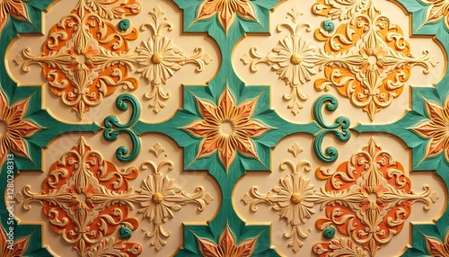 Mughal-Inspired Seamless Pattern with Royal Tones