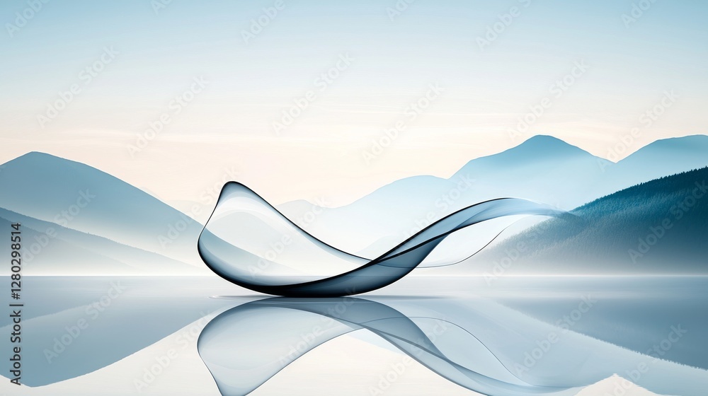 custom made wallpaper toronto digitalFlowing elegance abstract serenity on calm lake minimalist landscape peaceful view