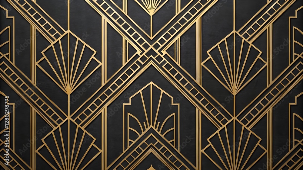 Art Deco Geometric Pattern in Black and Gold Art Deco Geometric Pattern in Black and Gold