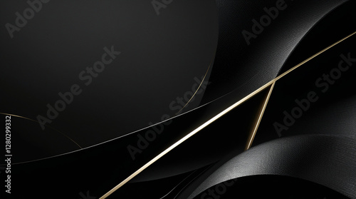 Modern colorful geometric shapes and objects. Abstract design template, abstract design unfolds against a lavish black background, 