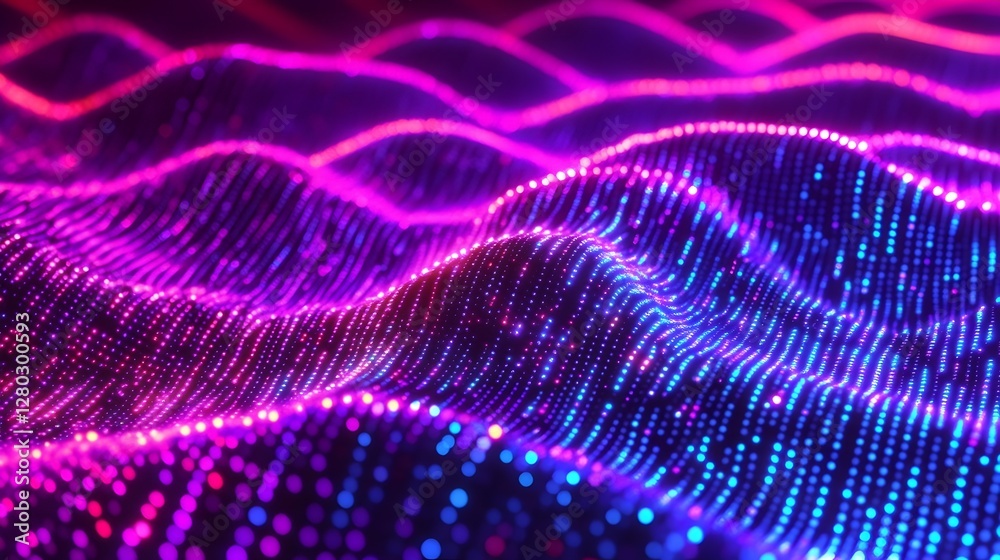 Digital waves Minimalist abstract neon light pattern background Digital waves Minimalist abstract neon light pattern background