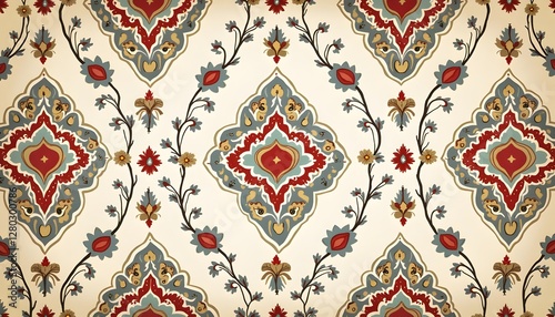 Rich Mughal Decorative Pattern with Vintage Charm