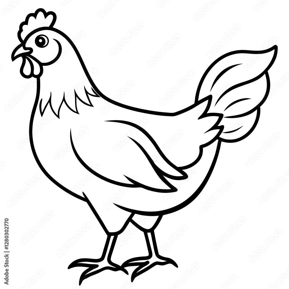 Obraz premium Modern Rooster Line Art