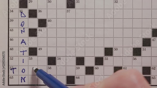 Write word TOGETHER  on crossword puzzle