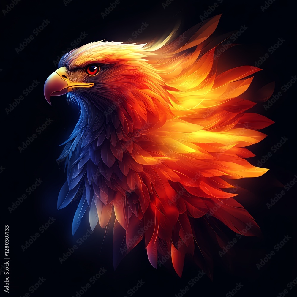 Stylized eagle with vibrant colors and details. Stylized eagle with vibrant colors and details.