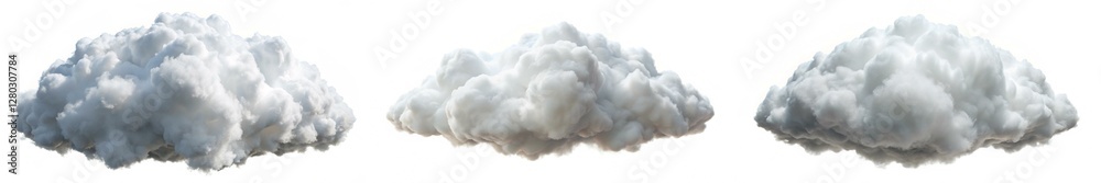 Three clouds in the sky, one is white, one is gray, and one is black. The clouds are all different sizes and shapes, but they all have a similar texture. The sky is mostly white Three clouds in the sky, one is white, one is gray, and one is black. The clouds are all different sizes and shapes, but they all have a similar texture. The sky is mostly white