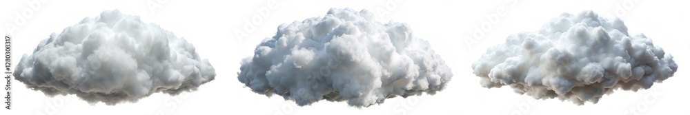 Three clouds in the sky, one is white, one is gray, and one is black. The clouds are all different sizes and shapes, but they all have a similar texture Three clouds in the sky, one is white, one is gray, and one is black. The clouds are all different sizes and shapes, but they all have a similar texture