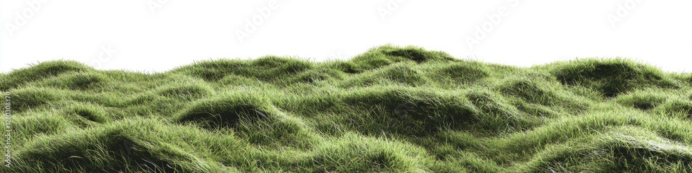 Lush Grassy Hills Against White Background Lush Grassy Hills Against White Background