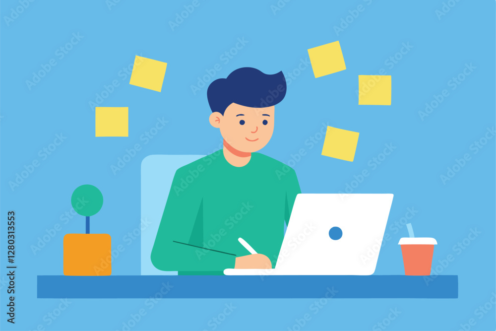 Young Entrepreneur Planning Business Strategy – Vector Illustration
Young Entrepreneur Planning Business Strategy – Vector Illustration