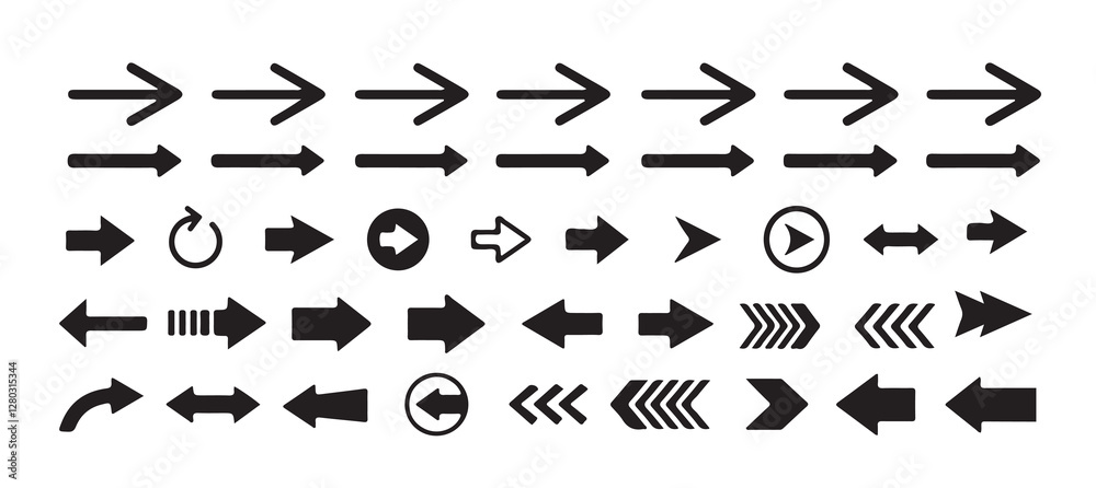 Arrow icon set. arrow black vector  icon. different Arrow icon. Vector Illustration eps 10.