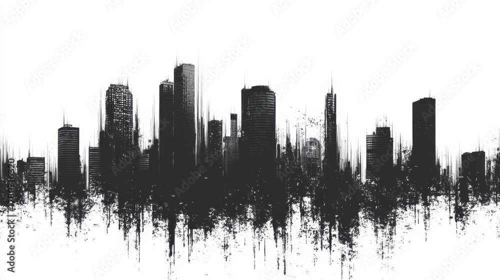 Fototapeta premium Grunge Black and White Stripes Abstract 