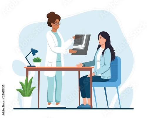 Doctor Explaining XRay Results to Patient.