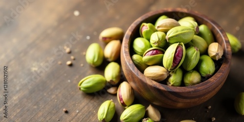 Wallpaper Mural A wooden bowl overflowing with freshly harvested nuts, scattered around on a dark brown surface Torontodigital.ca
