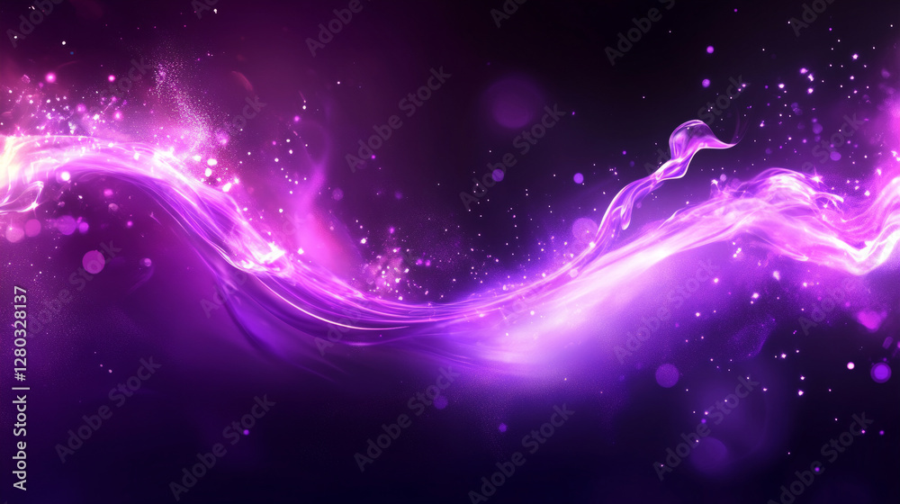 Fototapeta premium Abstract Purple Liquid Flow with Luminescent Effects
