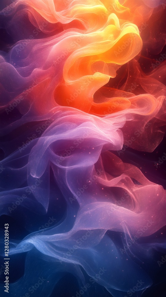 Obraz premium Colorful abstract smoke forming intricate shapes and patterns