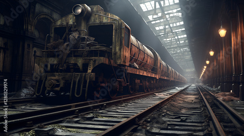 Abandoned urban train station
