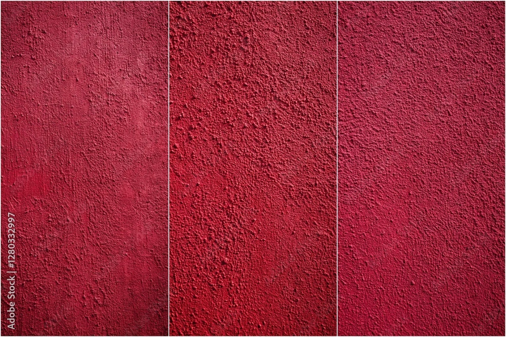 Fototapeta premium Three different shades of red are shown in a close up. The reds are all different shades and are shown in a row