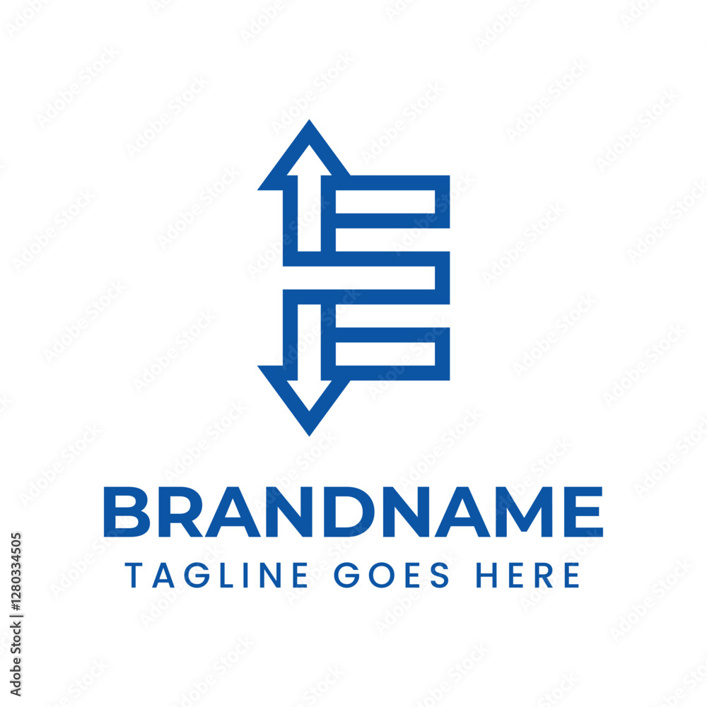 Letter E Exchange Arrow Logo, for finance, trade, logistics Letter E Exchange Arrow Logo, for finance, trade, logistics